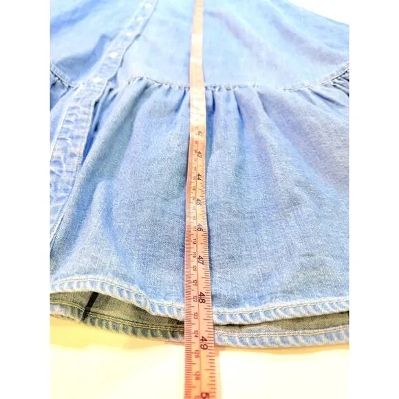 Veronica Beard NWOT Women 10 Edwina Sleeveless Midi Shirtdress Iceberg Denim - Picture 8 of 13